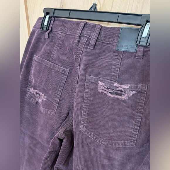 Free People Distressed Super Flare Curdoroy Pants Purple Size 28 - Picture 7 of 12